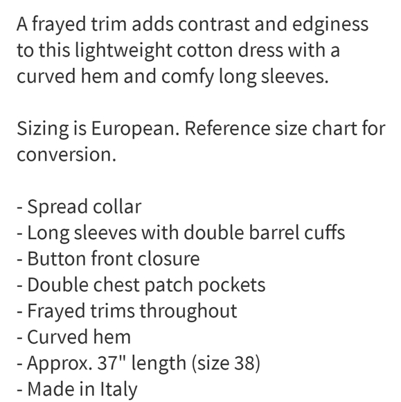 NWT: TOV Chiffon Pocket Detail Shirt Dress - Picture 4 of 4